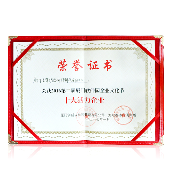 厦门软件园企业文化节“十大活力企业”