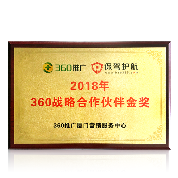 荣获”360战略合作伙伴金奖“